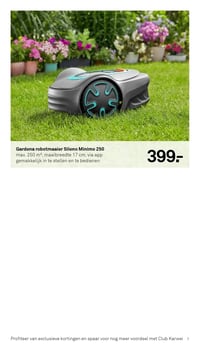 Gardena robotmaaier Sileno Minimo 250 aanbieding bij Karwei – geldig van 09.03.2026 t/m 15.03.2026
