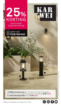 KARWEI tuinsokkel Aran afm. 16x18x47 cm, zwart metaal/glas, excl. lichtbron, in sommige bouwmarkten op bestelling aanbieding bij Karwei – geldig van 09.03.2026 t/m 15.03.2026