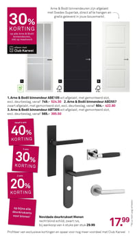 2. Arne & Bodil binnendeur ABD557 zwart afgelakt, met gemonteerd slot, excl. deurbeslag, vanaf 604.- 422.80 aanbieding bij Karwei – geldig van 13.04.2026 t/m 26.04.2026