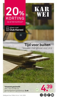 Tuinplank geschaafd aanbieding bij Karwei – geldig van 16.02.2026 t/m 22.02.2026