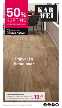 Lundia laminaat Robuust aanbieding bij Karwei – geldig van 16.03.2026 t/m 29.03.2026