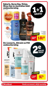 Babaria, Byron Bay, Vision, Nivea Sun en Australian Gold zonbescherming aanbieding bij Kruidvat – geldig van 02.06.2026 t/m 07.06.2026