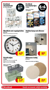 Wandklok met vogelgeluiden Ø 25 cm aanbieding bij Kruidvat – geldig van 03.02.2026 t/m 08.02.2026