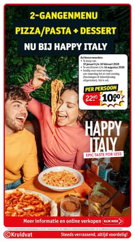 2-GANGENMENU PIZZA/PASTA + DESSERT aanbieding bij Kruidvat – geldig van 2026-01-19 t/m 2026-02-16