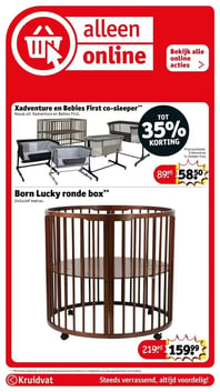 Xadventure en Bebies First co-sleeper** aanbieding bij Kruidvat – geldig van 06.01.2026 t/m 11.01.2026