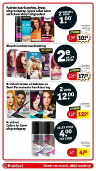 Palette haarkleuring, Syoss uitgroeispray, Syoss Color Glow en Schwarzkopf uitgroeiset aanbieding bij Kruidvat – geldig van 06.01.2026 t/m 11.01.2026