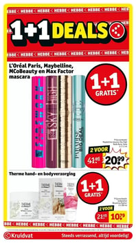 L'Oréal Paris, Maybelline, MCoBeauty en Max Factor mascara aanbieding bij Kruidvat – geldig van 06.01.2026 t/m 11.01.2026