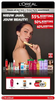 Keuze uit het hele L'Oréal Paris assortiment M.u.v. mini's en multipakken. aanbieding bij Kruidvat – geldig van 06.01.2026 t/m 11.01.2026