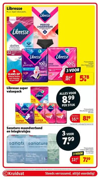 Sanature maandverband en inlegkruisjes aanbieding bij Kruidvat – geldig van 07.04.2026 t/m 19.04.2026