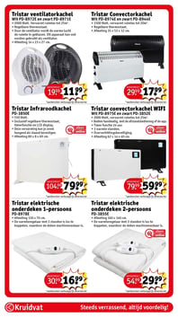 Tristar Convectorkachel Wit PD-8974E en zwart PD-8944E aanbieding bij Kruidvat – geldig van 10.02.2026 t/m 22.02.2026
