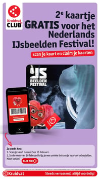 2e kaartje GRATIS voor het Nederlands IJsbeelden Festival! aanbieding bij Kruidvat – geldig van 2026-02-02 t/m 2026-02-15