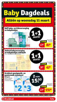 Zwitsal babyverzorging en babydoekjes enkelpak aanbieding bij Kruidvat – geldig van 10.03.2026 t/m 22.03.2026