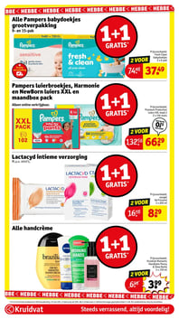Alle Pampers babydoekjes grootverpakking 9- en 15-pak aanbieding bij Kruidvat – geldig van 10.03.2026 t/m 22.03.2026