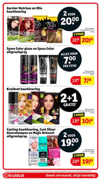Casting haarkleuring, Cool Silver kleurshampoo en Magic Retouch uitgroeispray aanbieding bij Kruidvat – geldig van 10.03.2026 t/m 22.03.2026