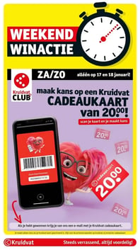 maak kans op een Kruidvat CADEAUKAART van 20,00! aanbieding bij Kruidvat – geldig van 17.01.2026 t/m 18.01.2026