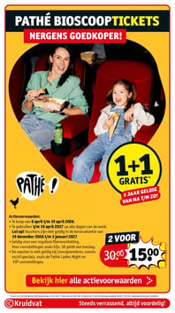PATHÉ BIOSCOOP TICKETS aanbieding bij Kruidvat – geldig van 06.04.2026 t/m 19.04.2026
