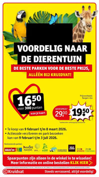 VOORDELIG NAAR DE DIERENTUIN aanbieding bij Kruidvat – geldig van 2026-02-09 t/m 2026-03-08