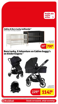 Born Lucky, X Adventure en Cabino buggy's en kinderwagens** aanbieding bij Kruidvat – geldig van 17.03.2026 t/m 22.03.2026