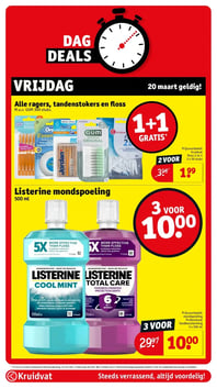 Alle ragers, tandenstokers en floss aanbieding bij Kruidvat – geldig van 20.03.2026 t/m 20.03.2026