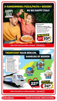 TREINTICKET NAAR BERLIJN, HAMBURG OF BREMEN aanbieding bij Kruidvat – geldig van null t/m null