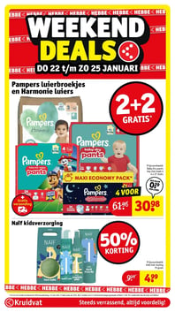 Pampers luierbroekjes en Harmonie luiers aanbieding bij Kruidvat – geldig van 20.01.2026 t/m 25.01.2026