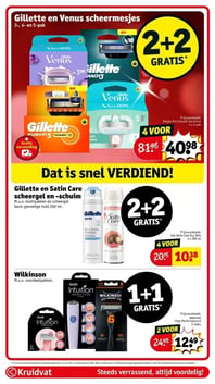 Gillette en Satin Care scheergel en -schuim aanbieding bij Kruidvat – geldig van 23.12.2025 t/m 28.12.2025