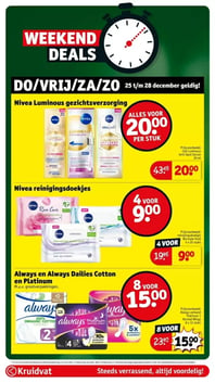 Always en Always Dailies Cotton en Platinum aanbieding bij Kruidvat – geldig van 23.12.2025 t/m 28.12.2025