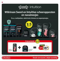 Wilkinson Sword en Intuition scheerapparaten en navulmesjes aanbieding bij Kruidvat – geldig van 24.03.2026 t/m 05.04.2026