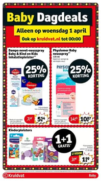 Dampo nevel-neusspray Baby & Kind en Kids inhalatiepleister** aanbieding bij Kruidvat – geldig van 31.03.2026 t/m 05.04.2026