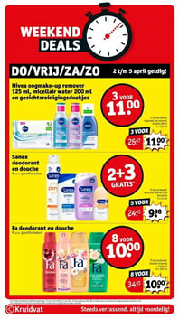 Sanex deodorant en douche aanbieding bij Kruidvat – geldig van 02.04.2026 t/m 05.04.2026