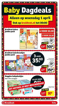 Kruidvat luiers jumbo pack aanbieding bij Kruidvat – geldig van 31.03.2026 t/m 05.04.2026