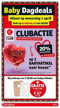op 1 BABYARTIKEL naar keuze** aanbieding bij Kruidvat – geldig van 01.04.2026 t/m 01.04.2026