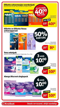 Gillette scheermesjes voordeelpak aanbieding bij Kruidvat – geldig van 31.03.2026 t/m 05.04.2026