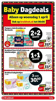 Kruidvat Pure & Soft luiers en luierbroekjes aanbieding bij Kruidvat – geldig van 31.03.2026 t/m 05.04.2026