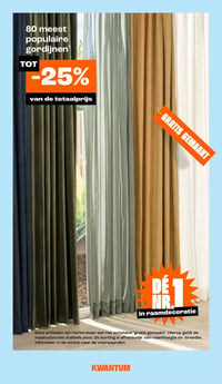 80 meest populaire gordijnen* aanbieding bij Kwantum – geldig van 02.02.2026 t/m 15.02.2026