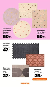 Deurmat Ymke Roze, 50x75 cm aanbieding bij Kwantum – geldig van 02.03.2026 t/m 15.03.2026
