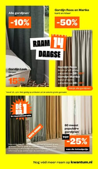 80 meest populaire gordijnen aanbieding bij Kwantum – geldig van 16.02.2026 t/m 01.03.2026