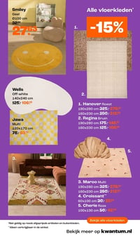 Alle vloerkleden* aanbieding bij Kwantum – geldig van 16.02.2026 t/m 01.03.2026