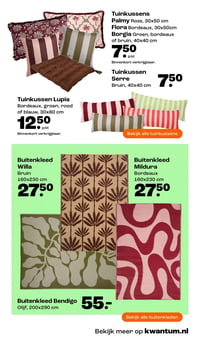 Tuinkussens Flora Bordeaux, 30x50 cm aanbieding bij Kwantum – geldig van 16.02.2026 t/m 01.03.2026