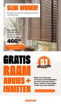 Bijv. Houten Jaloezie Jens Hazelnoot, 50 mm, 85x120 cm, elektrische bediening aanbieding bij Kwantum – geldig van 28.04.2026 t/m 10.05.2026