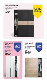 Kledingkast Dex aanbieding bij Leen-bakker – geldig van 02.03.2026 t/m 08.03.2026