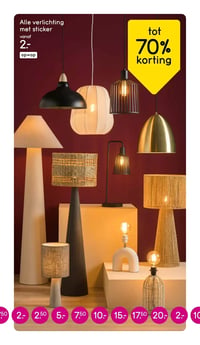 Alle verlichting met sticker aanbieding bij Leen-bakker – geldig van 02.03.2026 t/m 08.03.2026