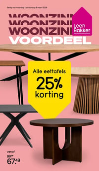 Alle eettafels aanbieding bij Leen-bakker – geldig van 02.03.2026 t/m 08.03.2026