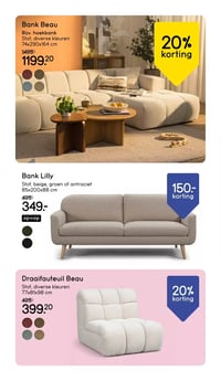 Draaifauteuil Beau aanbieding bij Leen-bakker – geldig van 02.03.2026 t/m 08.03.2026