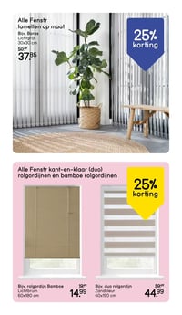 Bijv. rolgordijn Bamboe Lichtbruin 60x180 cm aanbieding bij Leen-bakker – geldig van 02.03.2026 t/m 08.03.2026