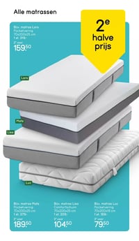 Bijv. matras Luc Pocketvering 70x200x19 cm aanbieding bij Leen-bakker – geldig van 02.03.2026 t/m 08.03.2026
