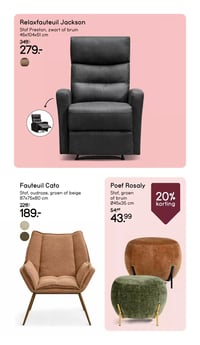 Relaxfauteuil Jackson aanbieding bij Leen-bakker – geldig van 02.03.2026 t/m 08.03.2026