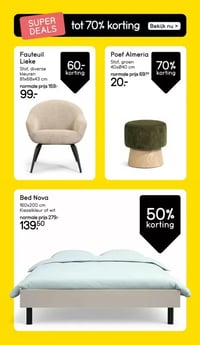 Fauteuil Lieke aanbieding bij Leen-bakker – geldig van 09.03.2026 t/m 15.03.2026