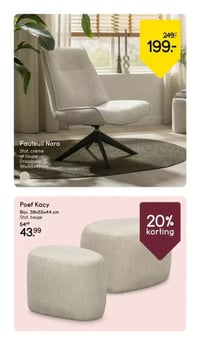Poef Kacy aanbieding bij Leen-bakker – geldig van 16.02.2026 t/m 22.02.2026