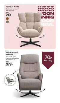 Relaxfauteuil Herman aanbieding bij Leen-bakker – geldig van 16.02.2026 t/m 22.02.2026